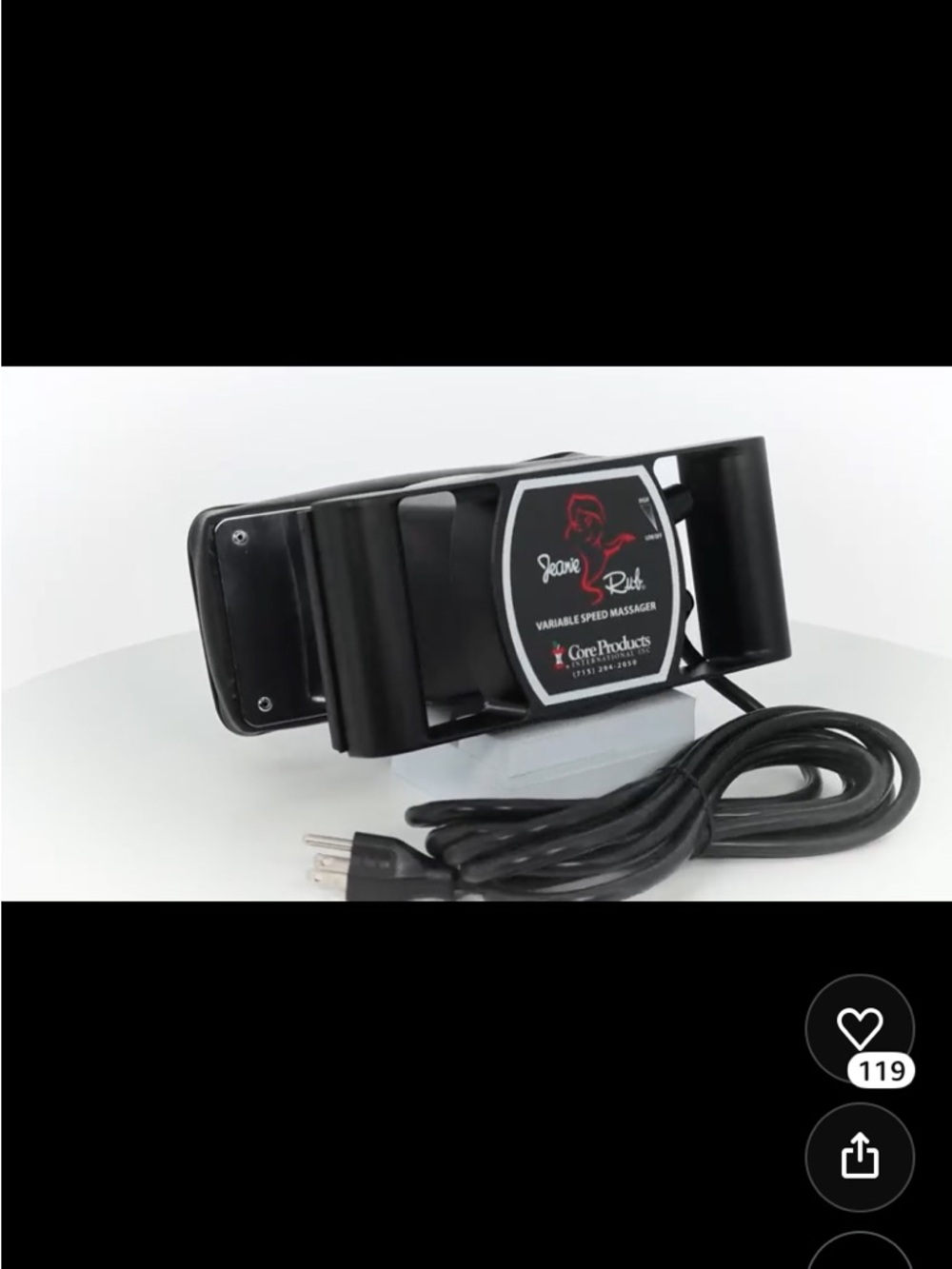 Jeanie Rub Variable Speed Massager - Black - Picture 11 of 12